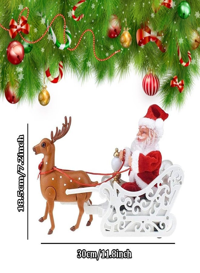fizzytech Santa Cluas Toy Ideal for Xmas Holiday New Year Home Party Decoration Fun Interactive Animated Kids and Childrens (FTH_Pull_Cart_Santa) - Image 2